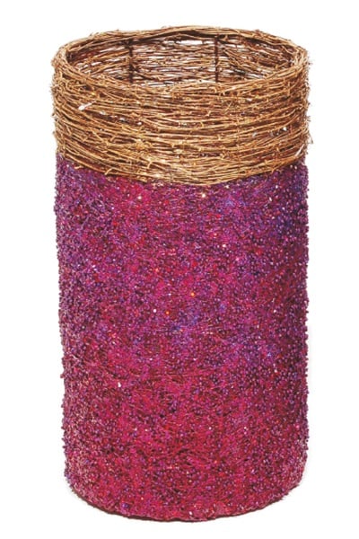 Panier + paillettes rouge