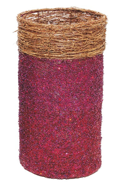 Panier + paillettes rouge